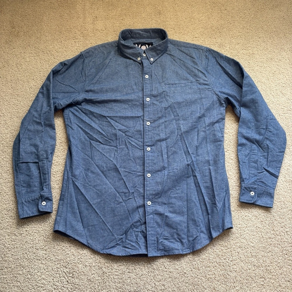 Voy Voy Chambray Shirt 2XL Long Sleeve Blue Button Up